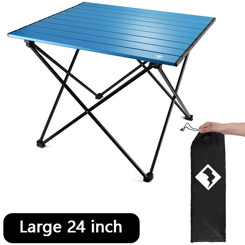 VILLEY Portable Camping Side Table Ultralight Aluminum Folding Beach Table w/Bag