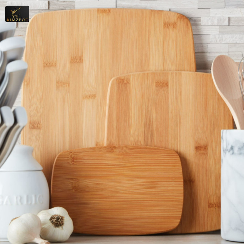 3Pc Bamboo Cutting Board Set Kitchen Chopping Boards Food Prep Serving gallery