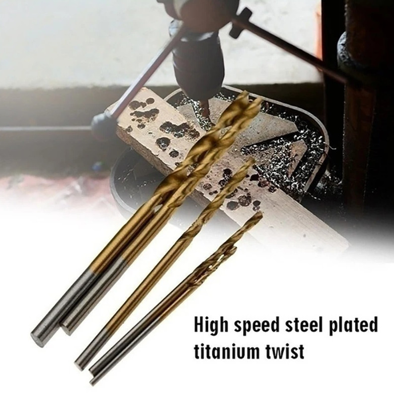 100pcs Titanium Coated HSS Drill Bit Set 1–3mm High Speed Steel Tools - NEW gallery