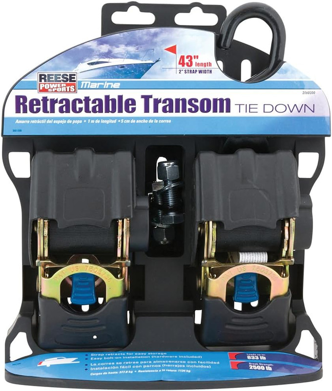 Powersports Retractable Transom Tie Down, 2 Inch X 43 Inch, 833 Lbs. Working Lo gallery