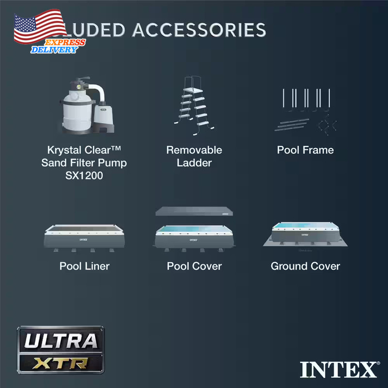 Ultra XTR 18 Ft. X 9 Ft. Rectangular 52" Deep Hard Sided above Ground Pool Set gallery