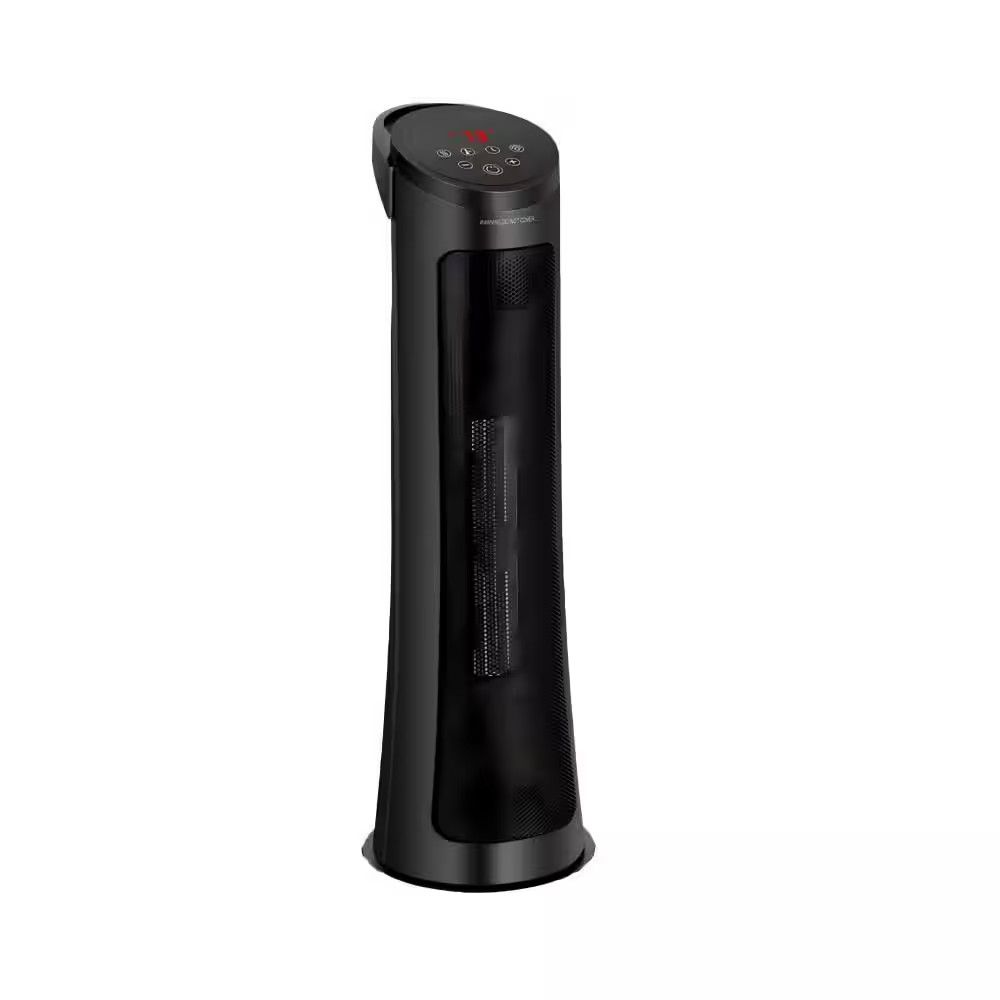 1500W 29 In. Black Indoor Electric Forced Air Space Heater with Thermostat and O gallery