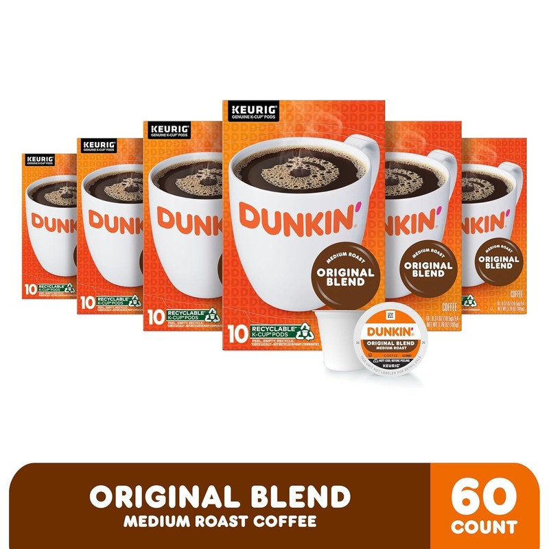 Dunkin’ Original Blend Coffee, Medium Roast, K-Cup Pods, 10 Count (Pack of 6) gallery