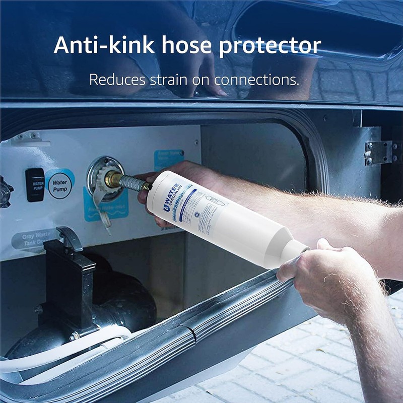 RV Inline Water Filter NSF Certified Reduces Chlorine Bad Taste Hose Protector gallery