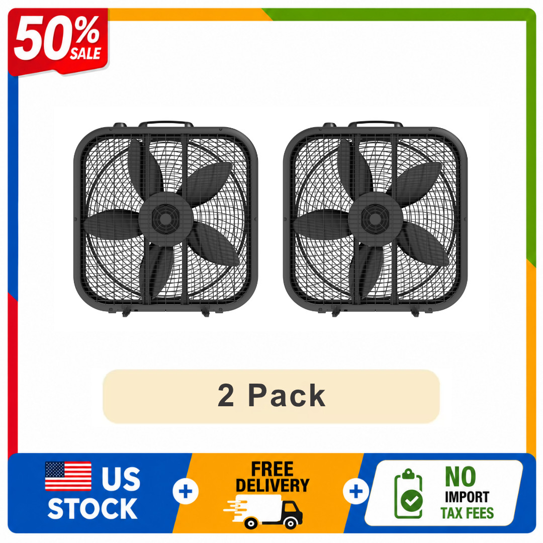 Lasko 20 Inch Classic Box Fan with Weather-Resistant Motor 2-Pack gallery