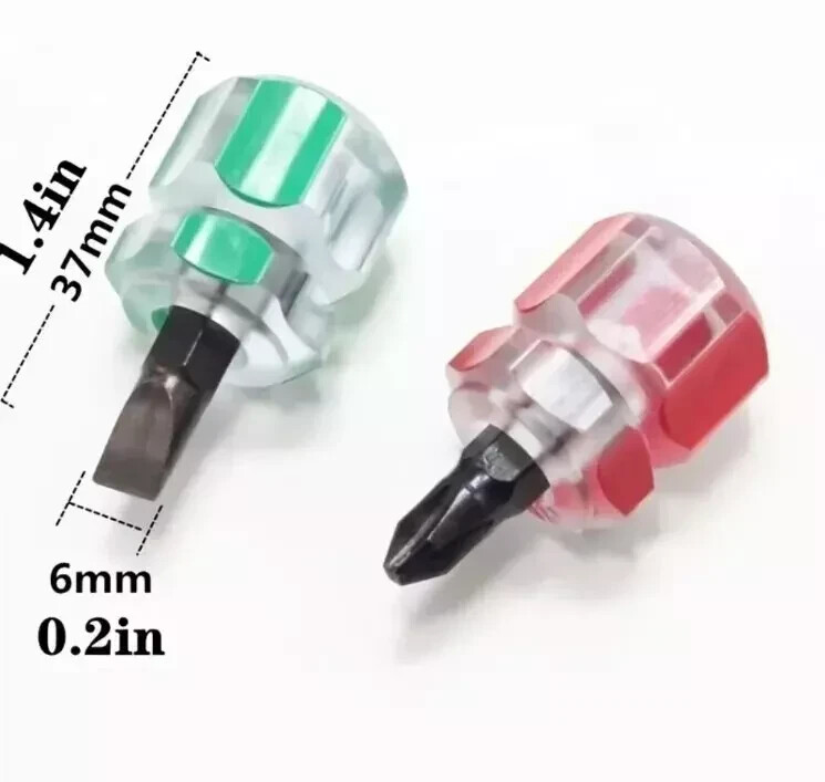 Mini Ultra Short Stubby Screwdriver Set 2 Pieces 1 Phillips, 1 Flat gallery