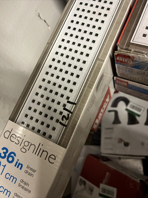 Oatey DesignLine - 36" (91cm) Square Grate Stainless Linear Drain gallery