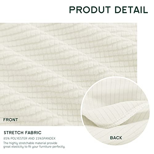 Stretch Couch Cushion Slipcovers Reversible Cushion Replacement 3 Creamy White gallery