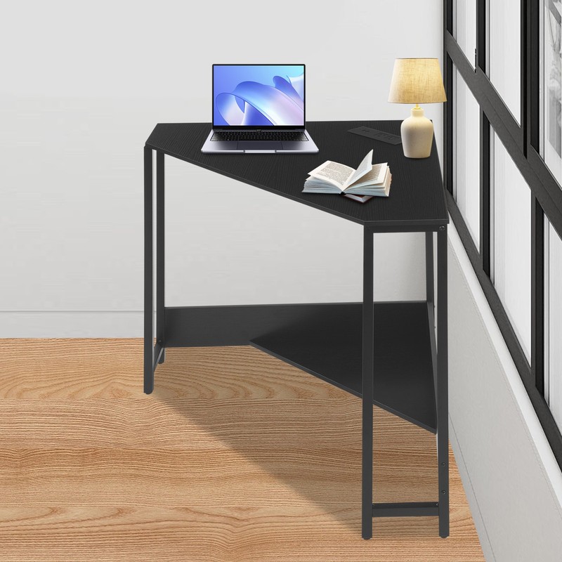 Small Computer Desk with Outlet Home Office Desk Free Standing Corner Desk gallery