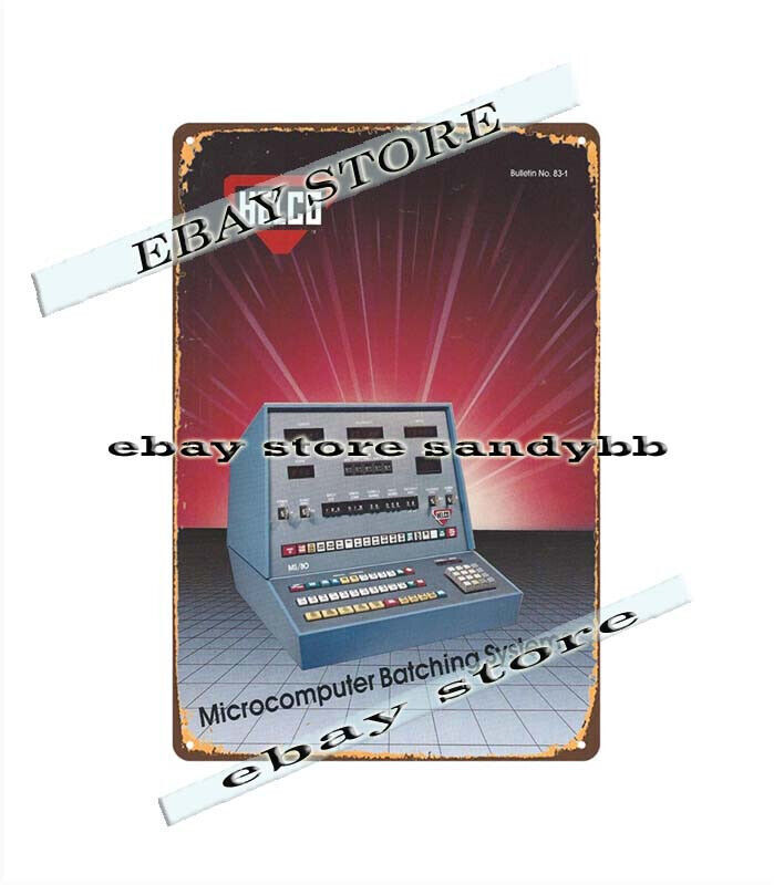 1983 Heltzel Microcomputer Concrete Batch System metal tin sign metal wall art gallery