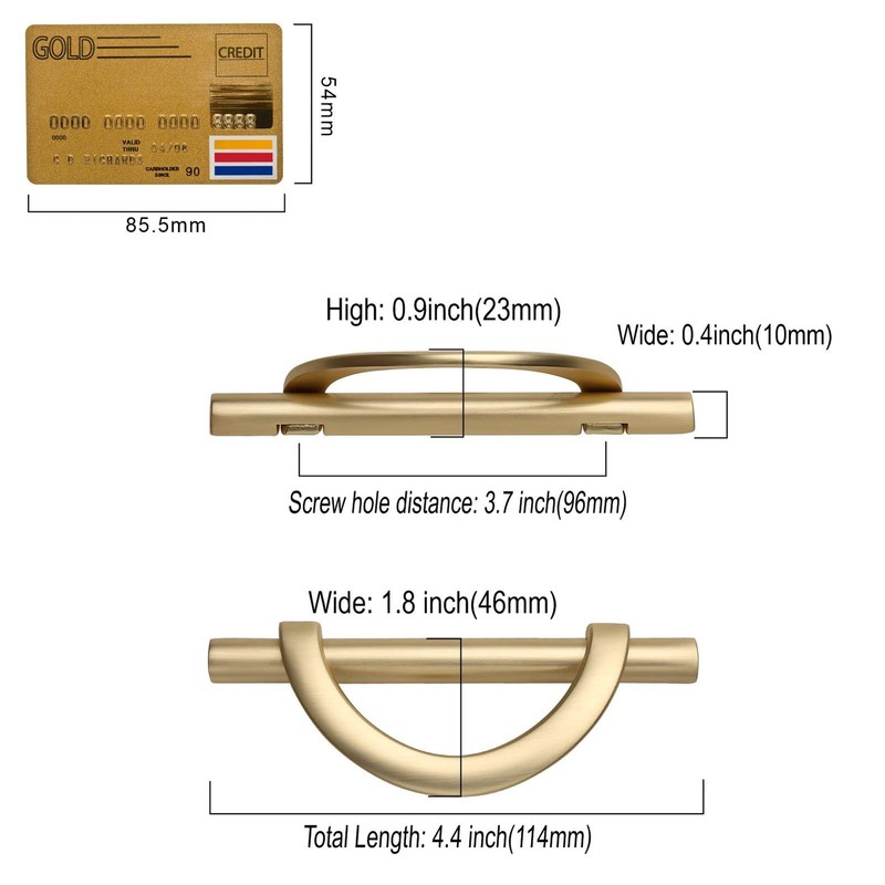 6 Pack 5 128mm Gold Cabinet Pulls, Brushed, ZH0027, Kitchen Handles, Drawer gallery