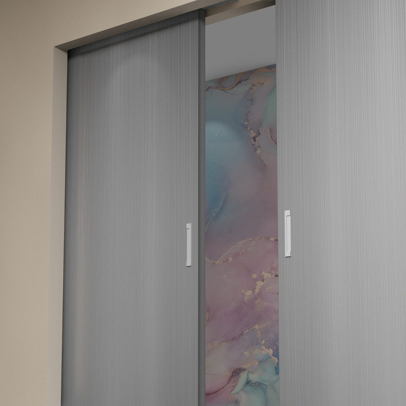 2 Finger Pull Flush Self-Stick on Handle Bypass Sliding pocket Doors Adhesive gallery