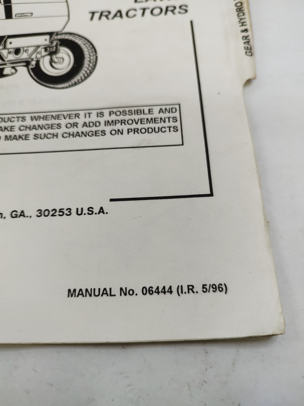 Snapper Parts Manual Gear & Hydro Drive LT120G30DB Lawn Tractors Series D gallery