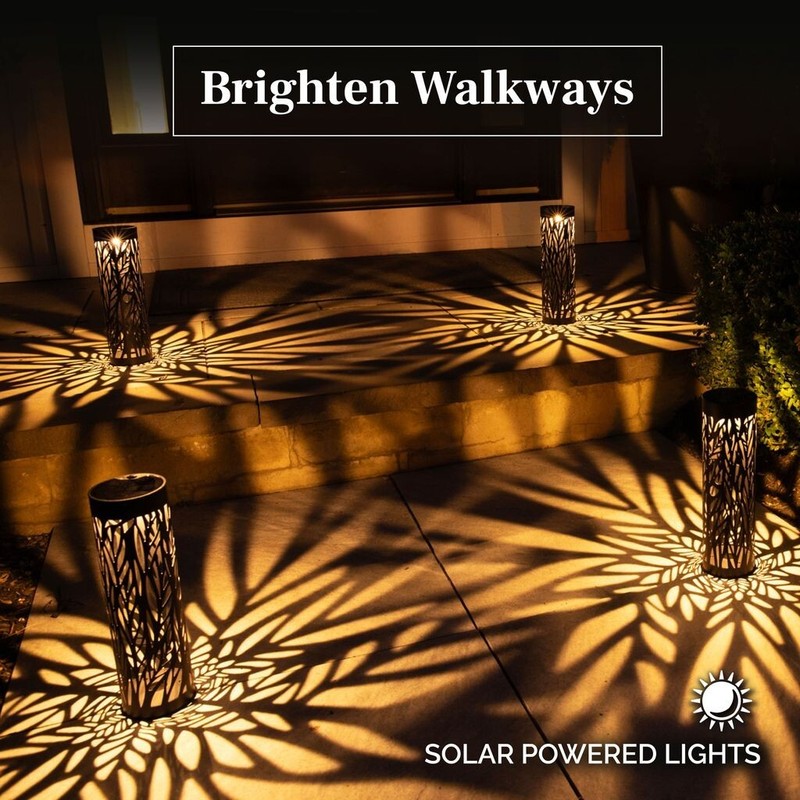Bell + Howell Solar Powered Integrated LED Landscape Pathway Bollard Lights 4 Pk gallery