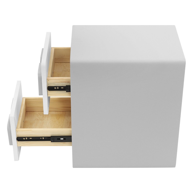 Bedside Table, Minimalist End Table With 2 Drawers, Bedside Table for Bedrooms！! gallery
