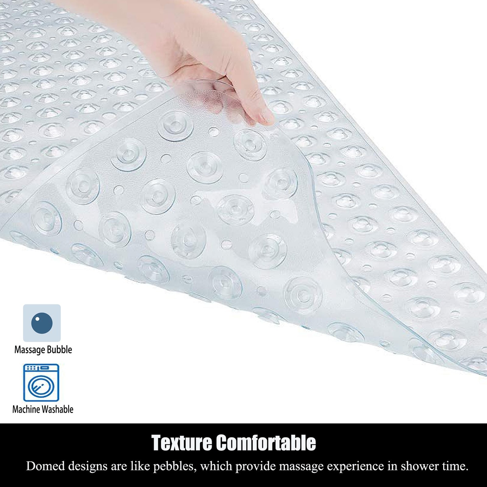 40 x 16 Inch Machine Washable Tub Mats With Suction Cups And Drain Holes Perfect gallery