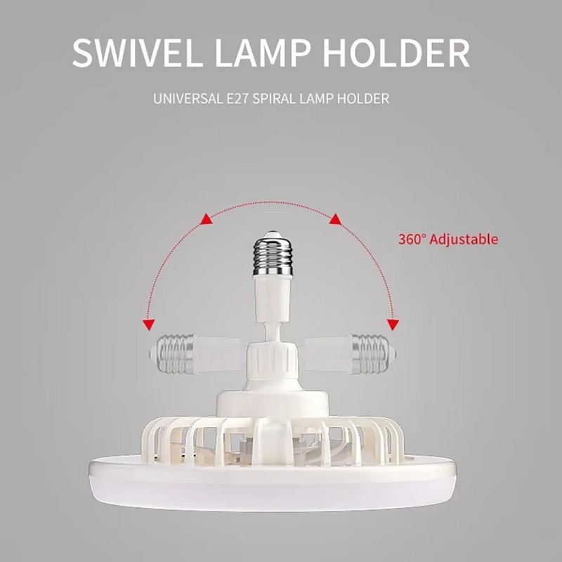 Fan For E27 Socket Light With Remote Ceiling Fan Adjustable Smart LED 3Speed AC gallery