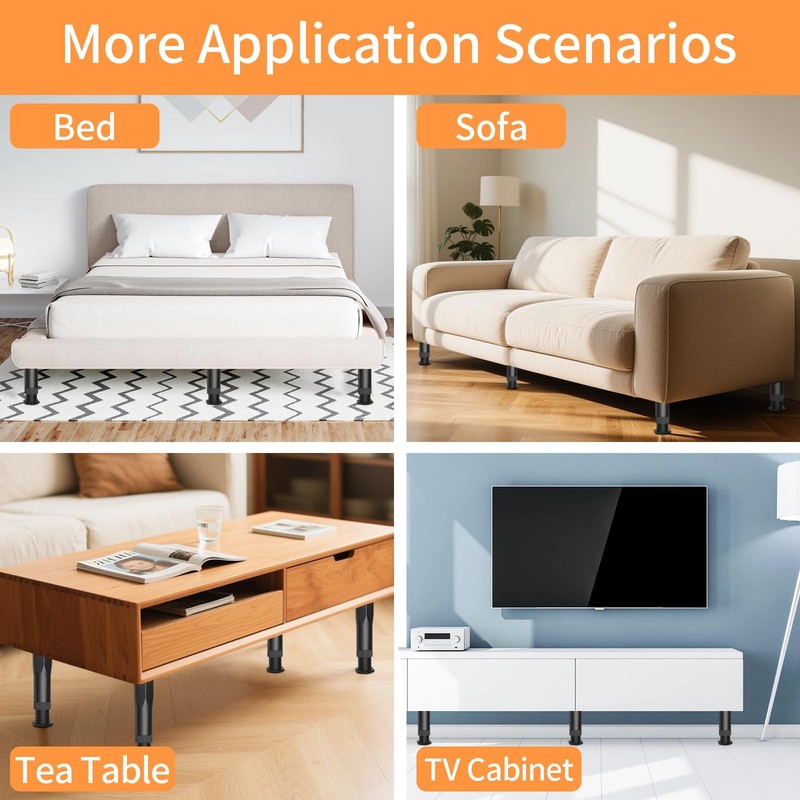 8PCS Adjustable Bed Support Legs Frame Support Legs for King Queen Bed Slats He gallery
