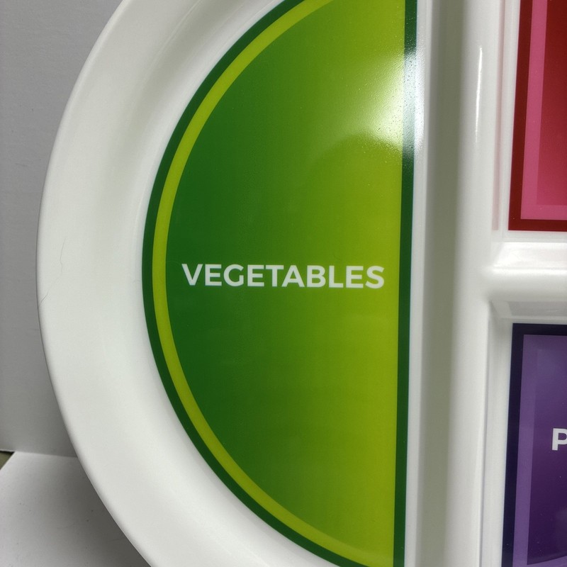 10” Macro Diet Portion Control Plate for Balanced Eating -3 Flat Sections gallery