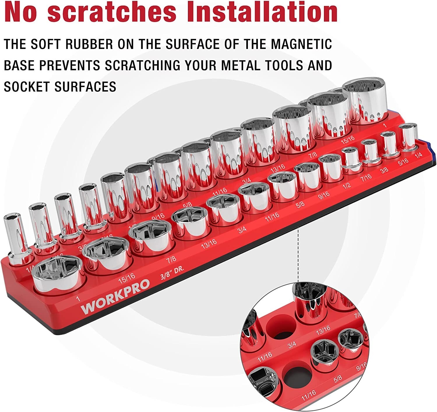 Magnetic Socket Organizer Storage Holder Tray 1/4"/3/8"/1/2" Drive SAE/Metric US gallery