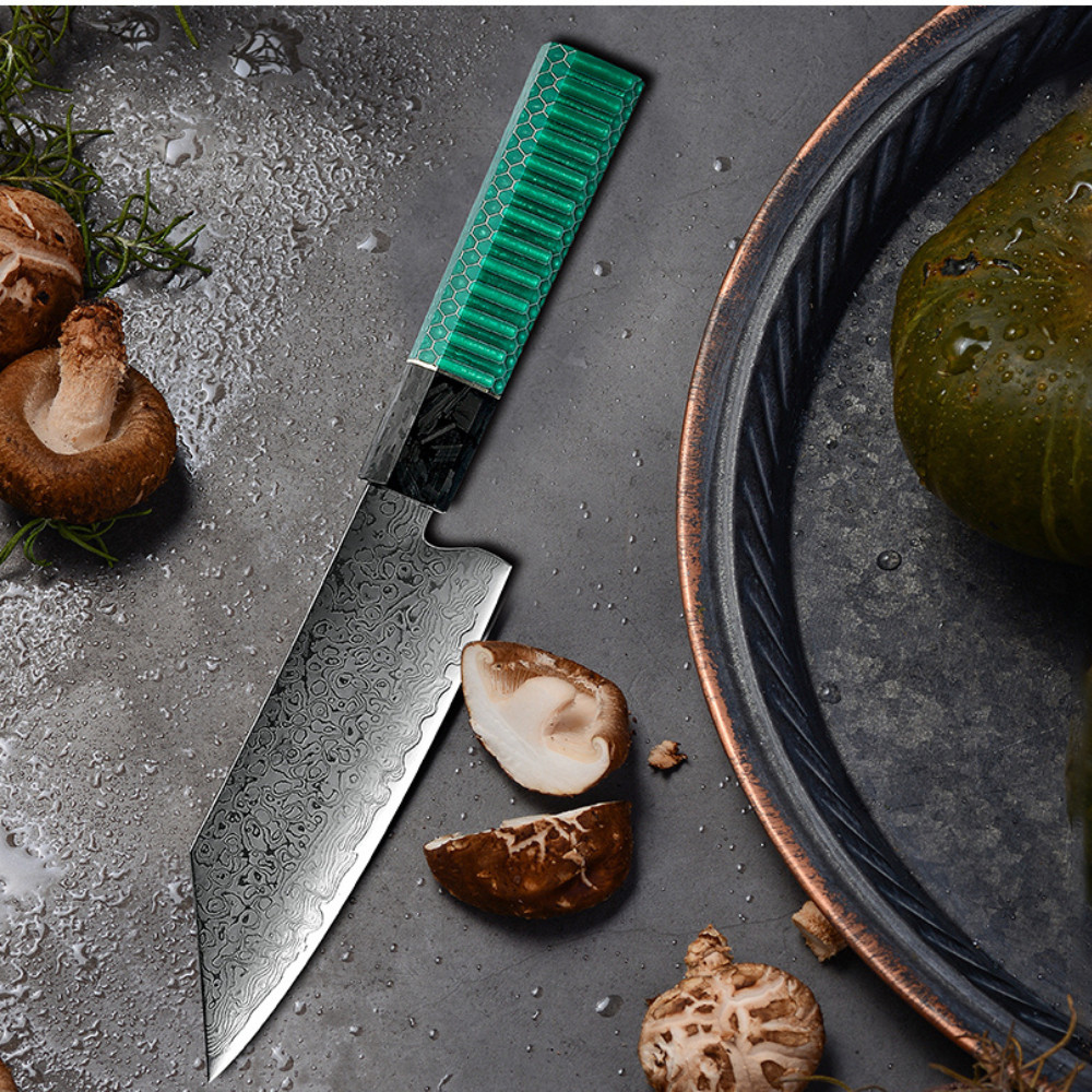 Chef Knife 5 in Bunka Knife Stainless Damascus Japanese Chef Kitchen Utility gallery