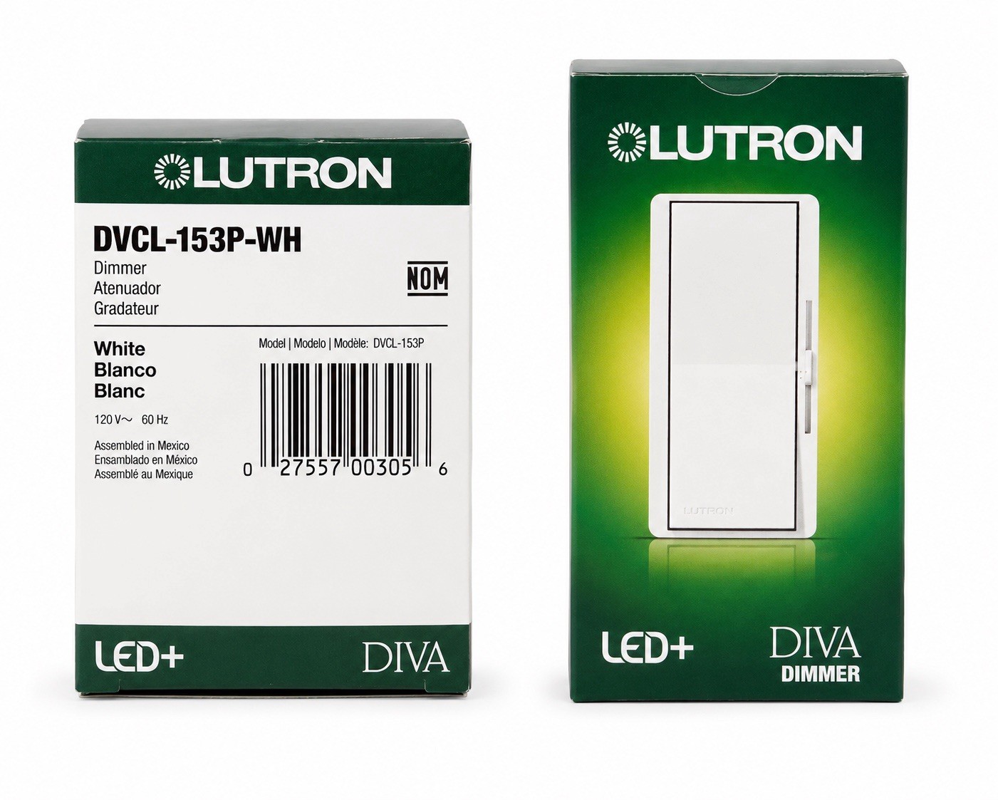 Lutron Diva LED+ DVCL-153P-WH Dimmer Wall Light Switch White 120V gallery