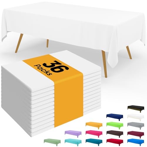 Disposable Table Cloth - 36 Pack, 54 x 108 Inch 54" x 108" - 36 Packs White gallery
