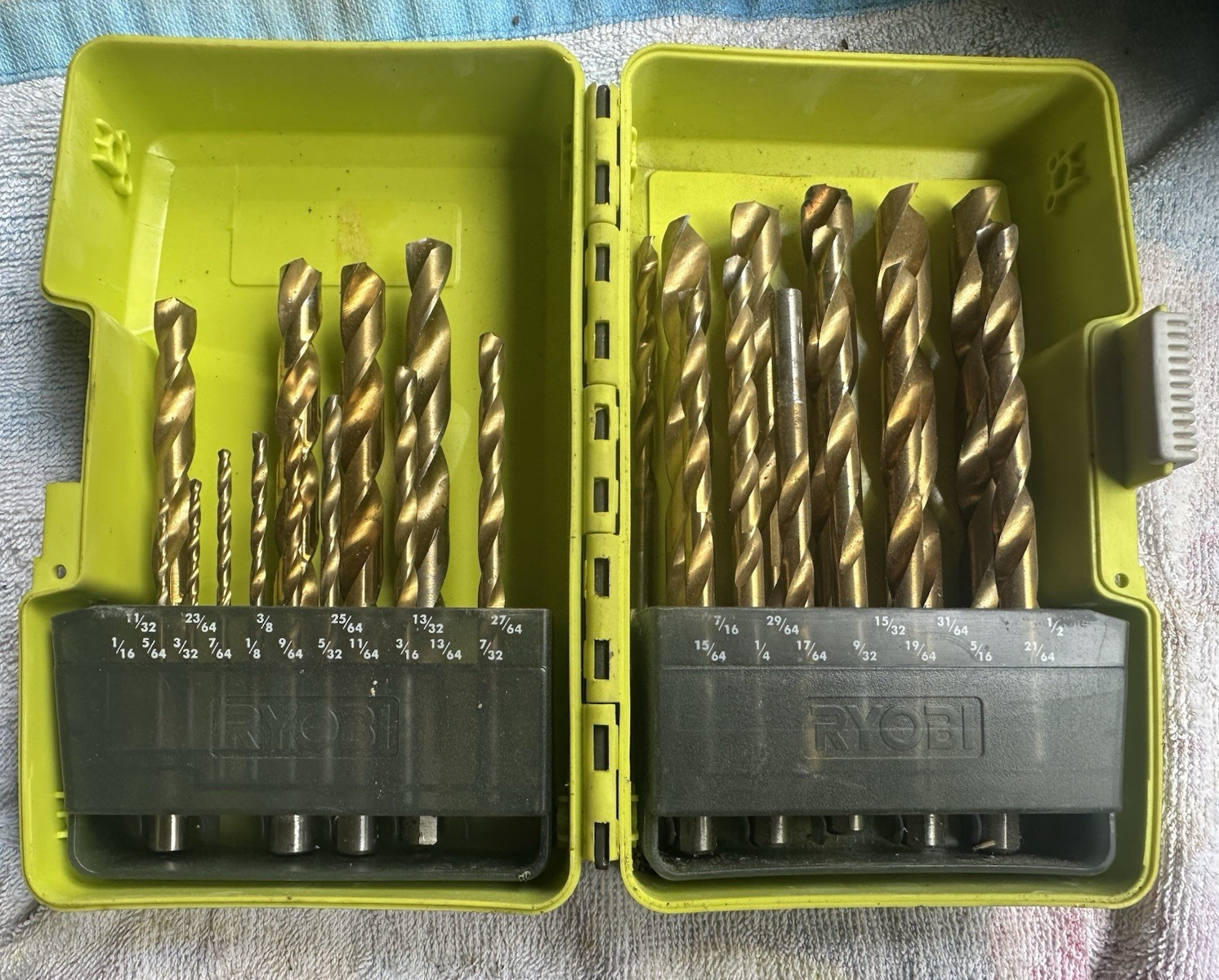 RYOBI 21-Piece Gold Twist Drill Bit Set Metal for Drill, Green Case A972102 gallery