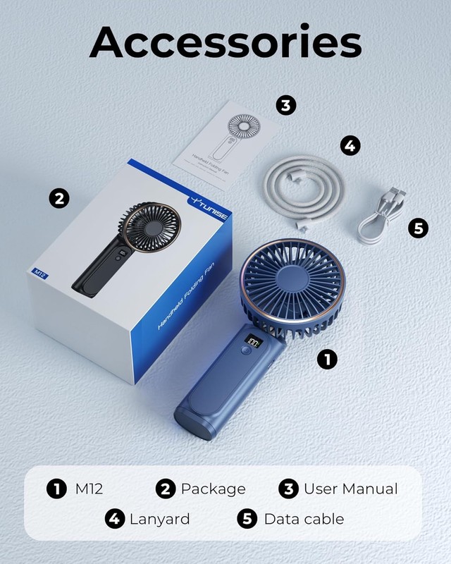 180° Adjustable 6 Speed Wind Portable Handheld Fan Portable Fan Rechargeable gallery