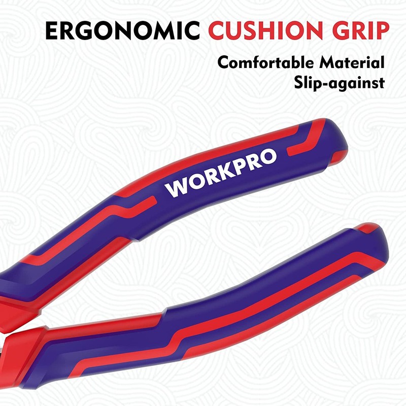 WORKPRO 6-in Wire Cutters Heavy Duty Diagonal Pliers Chrome Vanadium Steel Plier gallery