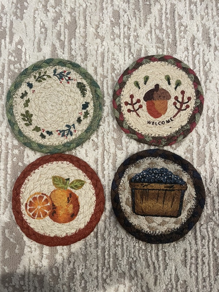 Handmade corchorus coaster set of 4