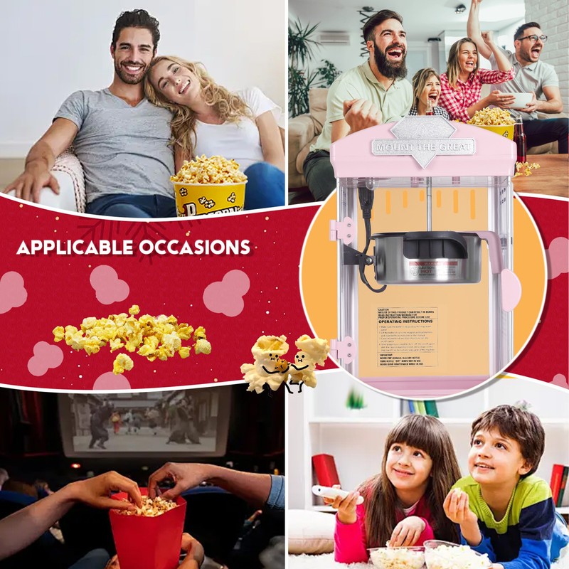 8 OZ Portable Popcorn Maker Machine Kettle Popcorn Maker with Warming Deck gallery