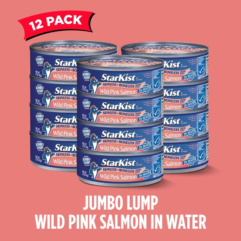 (12 Pack) StarKist Wild Caught Chunk Style Alaska Pink Salmon in Water 5 Ounce gallery