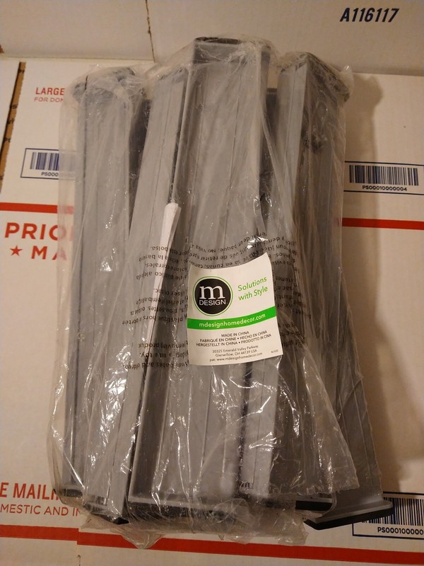 mDesign Expandable Dresser Drawer Divider, Foam Ends - 8 Pack - Gray/Black gallery