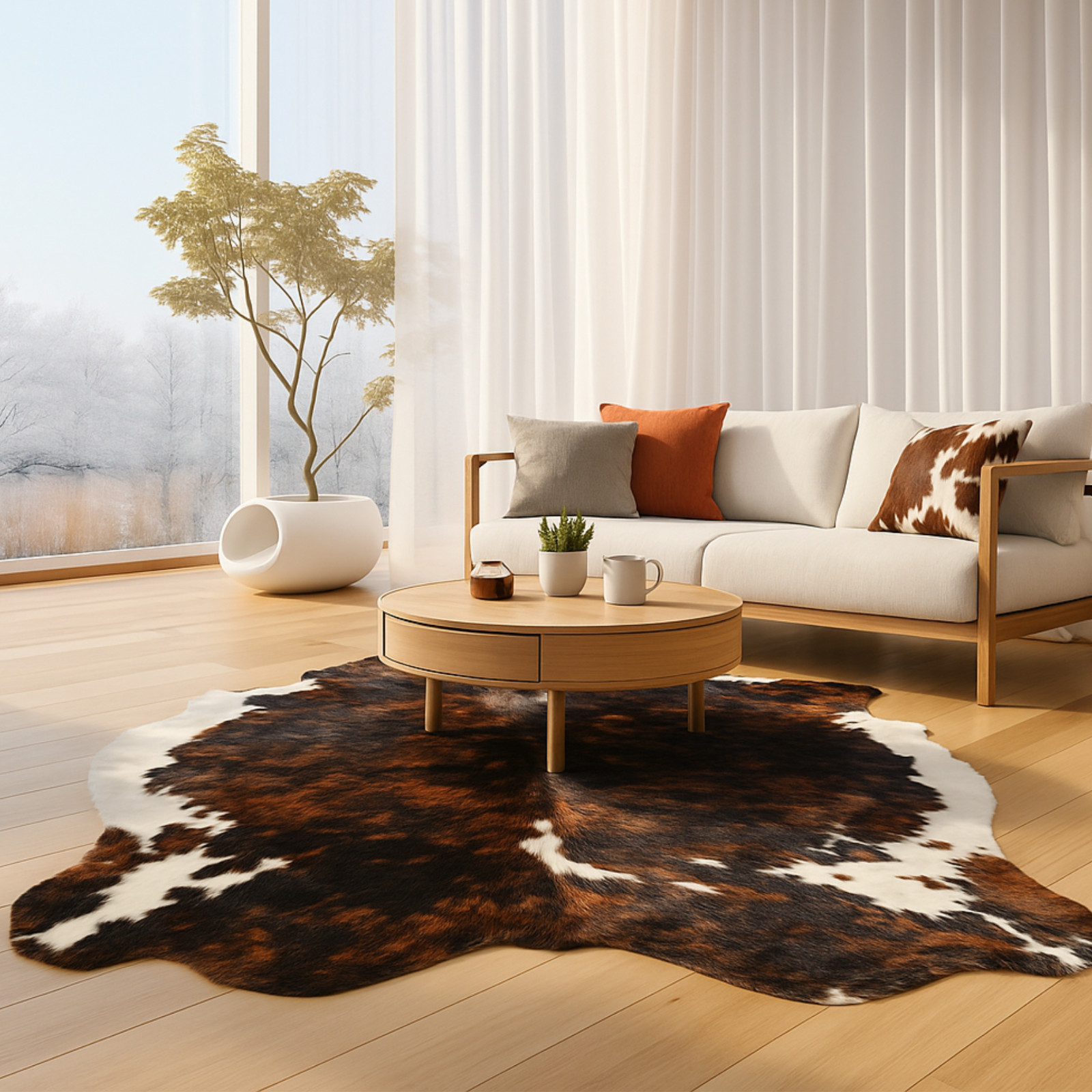 Superior quality brindle Cowhide Rug size approx 6x7 ft gallery