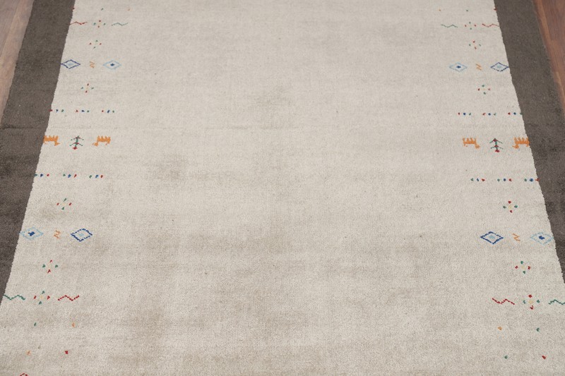 Stylish and Durable Gabbeh Beige/ Brown Rug Hand-knotted Wool 5x8 ft. gallery