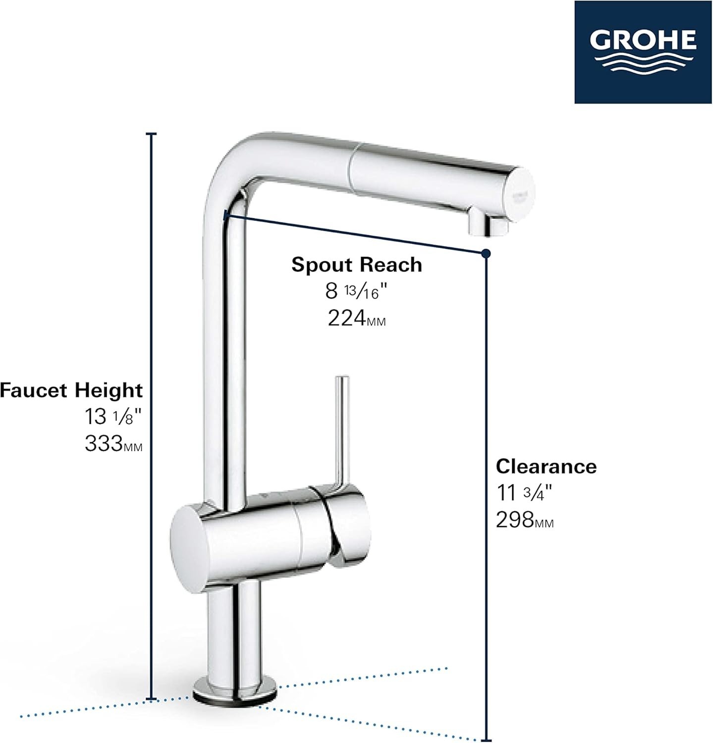 GROHE Minta Touch Pull-Out Kitchen Faucet Chrome Single Handle Touch Activated gallery