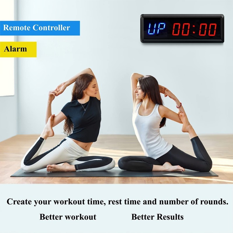 LED Countdown/Up Timer Clock Stopwatch with Remote Control for Home Gym Fitness gallery