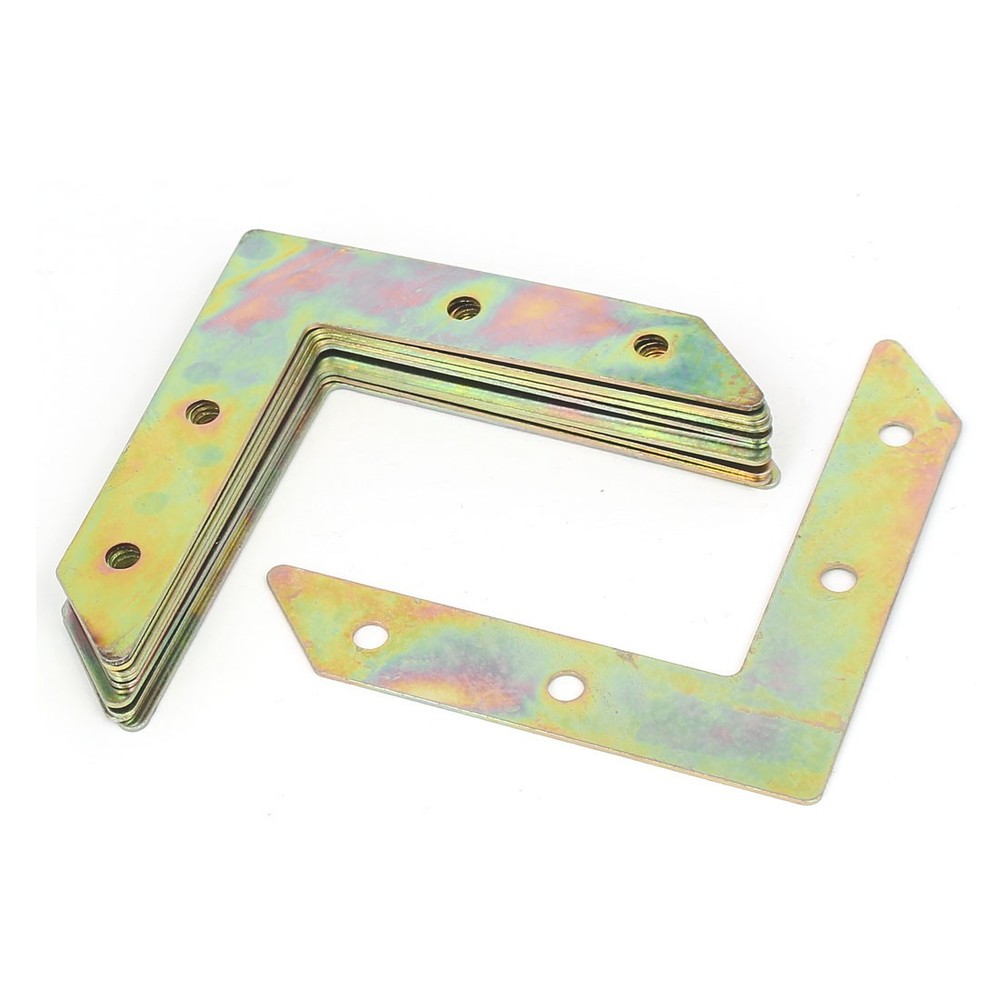 Image frame L shape flat bracket fixing plate bronze tone 10pcs