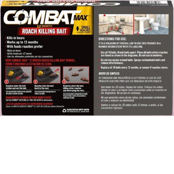 Combat Max 12Month Roach Killing BaitSmall Roach BaitStation Child-Resistant new gallery