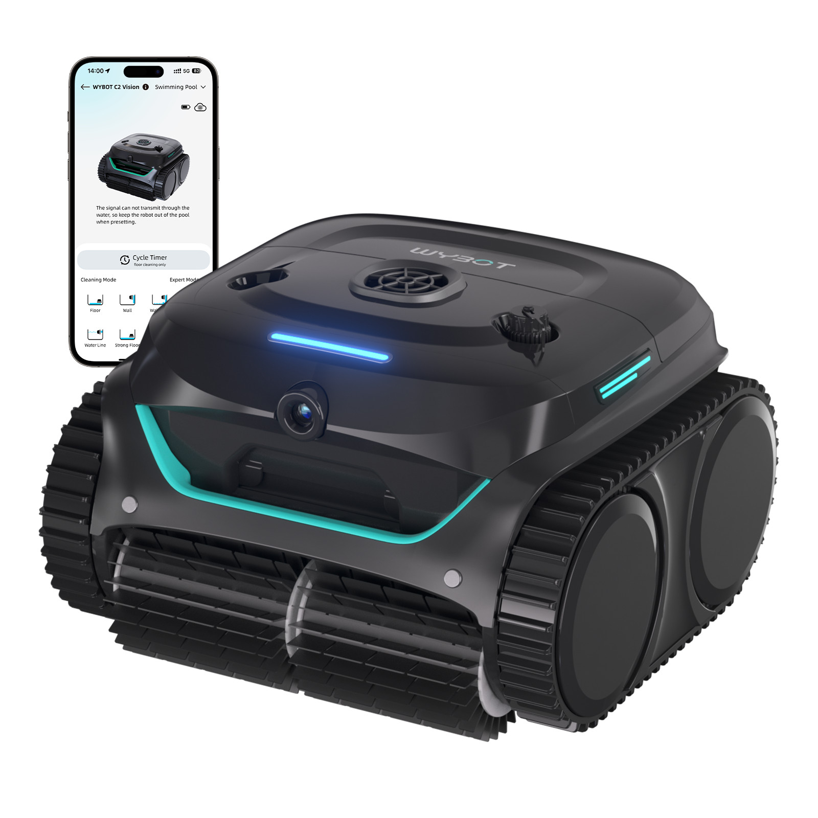 WYBOT C2 Vision Pool Robot Vacuum Debris Detection with AI Camera B Grade APP gallery
