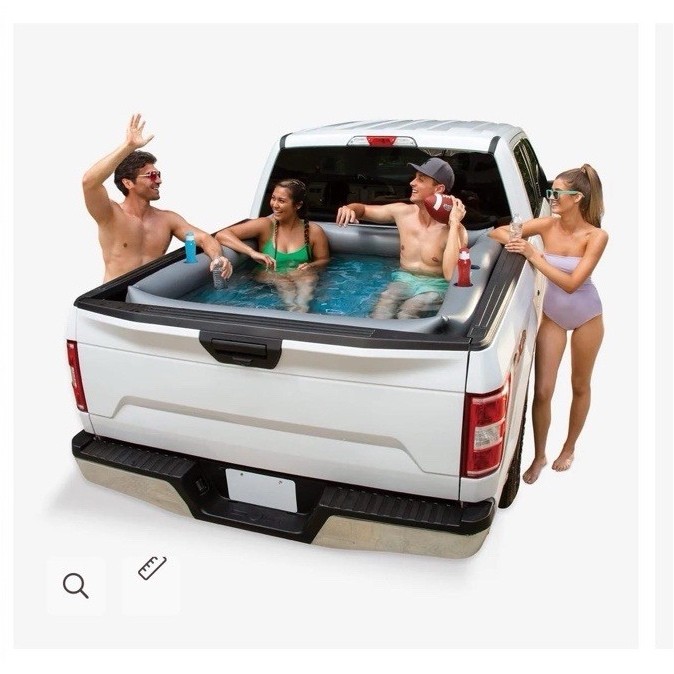 Funsicle Truck Bed Inflatable Pool Gray 200 Gal Square Built-In Cup Holder gallery