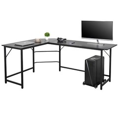 66″ L-Shaped Computer Desk Large Workstation Home Office PC Stand Modern