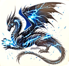 Thunder & Lightning Dragon Vinyl Decal Sticker 5.75″ x 5.75″ Clear Background