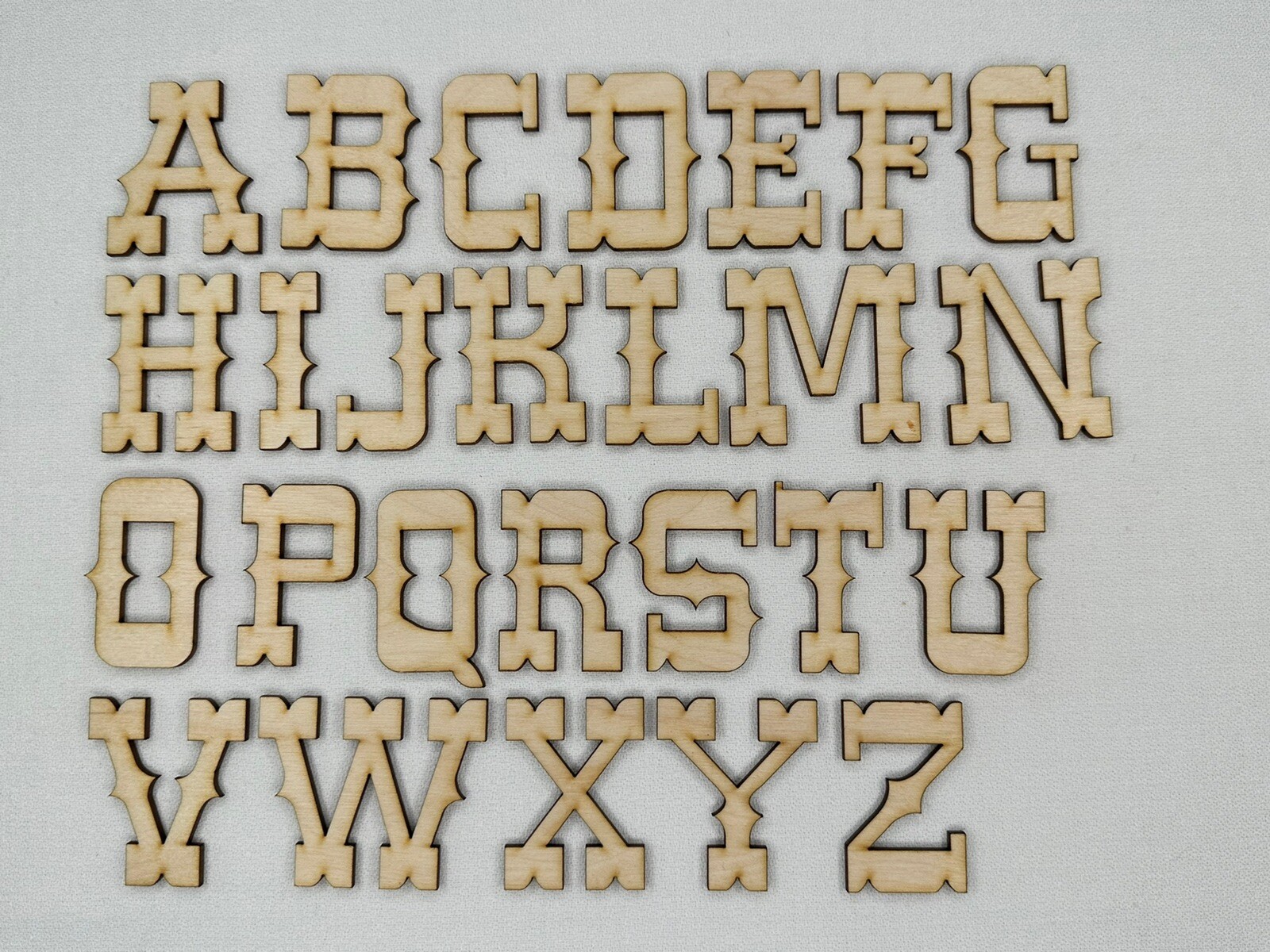 Laser Cut Unfinished Wood Letters or Numbers Western Font Craft Cutout gallery
