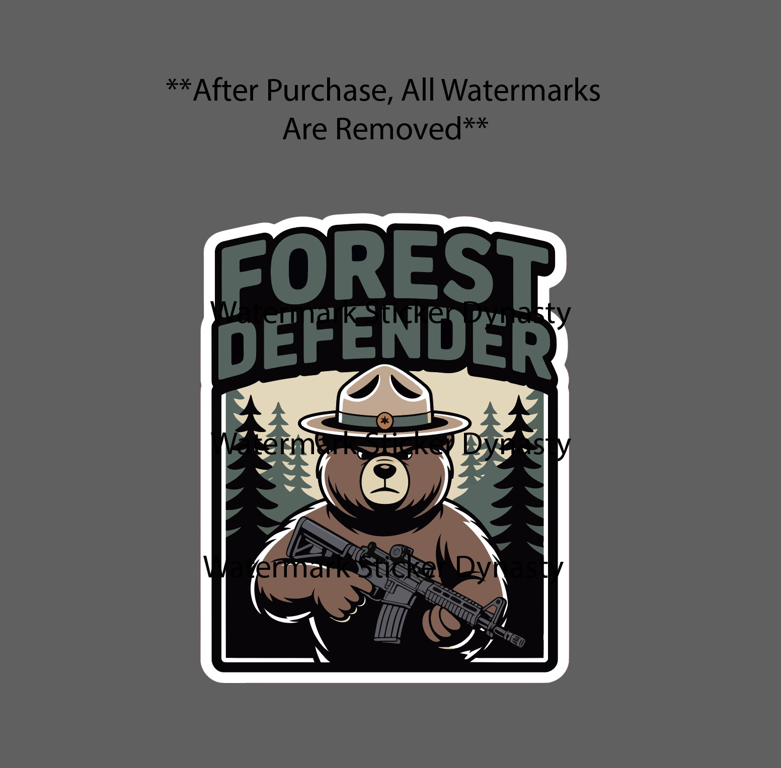 Forest Defender Sticker Waterproof Decal Smokey Bear Outdoor Military Gift NEW gallery