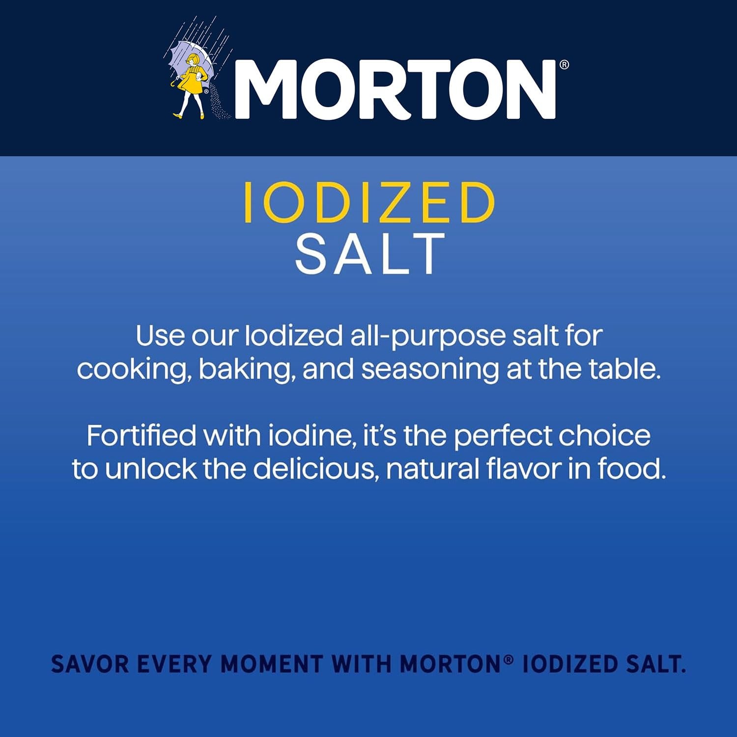 Morton Iodized Salt, All-Purpose, (26 oz), 2-Pack - 26 Ounce (Pack of 2) gallery