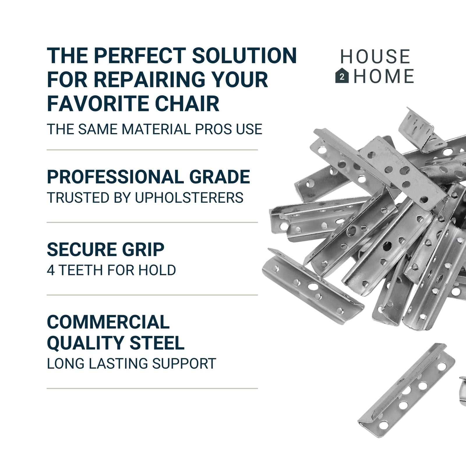 Metal End Clips for Rubber Webbing, Upholstery Repair for Sofa Chair Furnitur... gallery