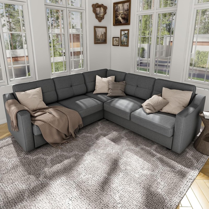Convertible Sectional Sofa, 5-Seat Sofas L Shaped Couch for Living Room gallery
