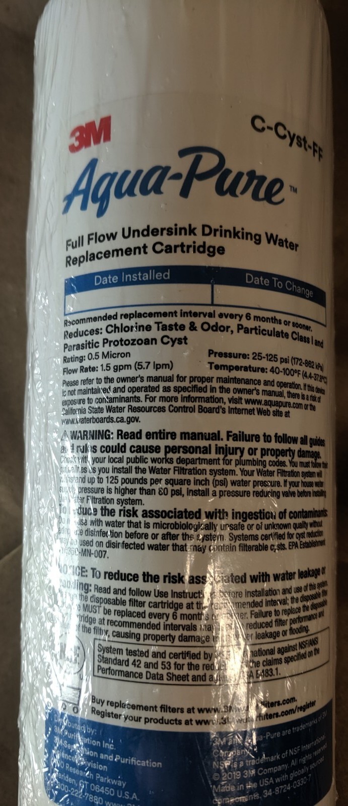 3M Aqua-Pure C-Cyst-FF Cysts Scale Reduction Carbon Water Filter Cartridge gallery
